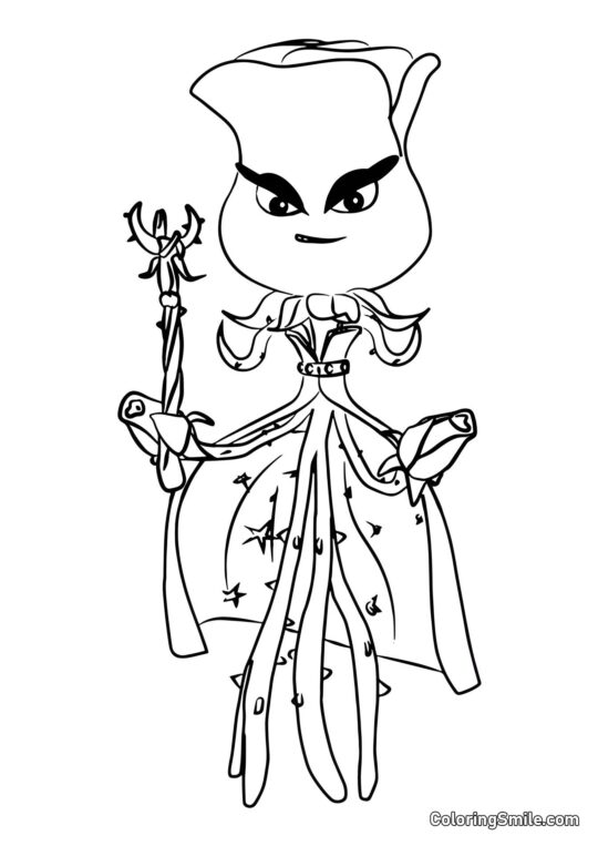 Роза з Plants vs. Zombies - Розмальовка