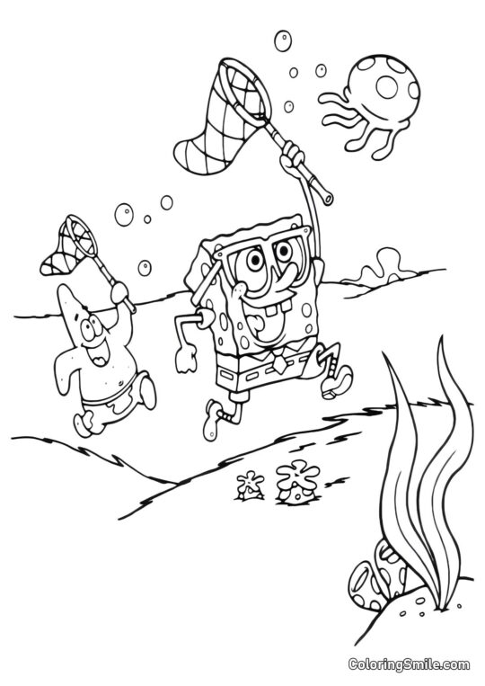 Октопус Сквідвар впав з велосипеда - Розмальовка