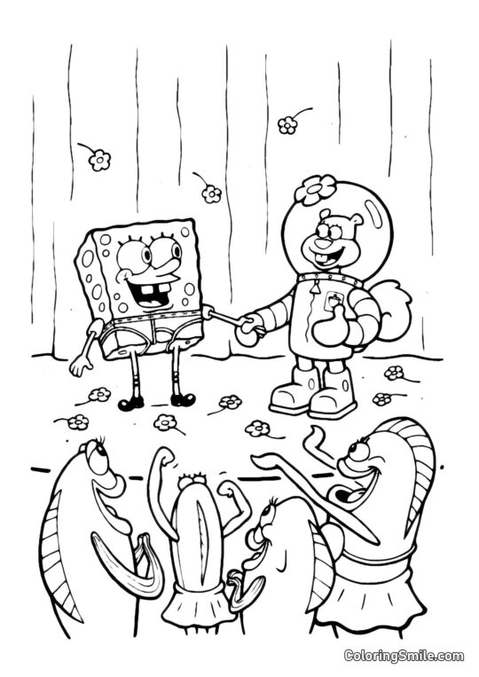 Бос Крабс на кухні - Розмальовка