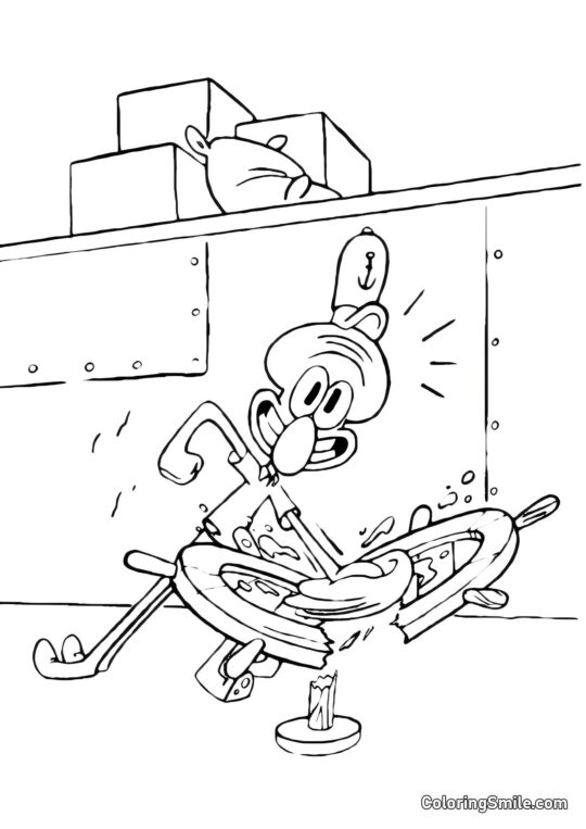 Октопус Сквідвар читає лекцію Губці Бобу - Розмальовка