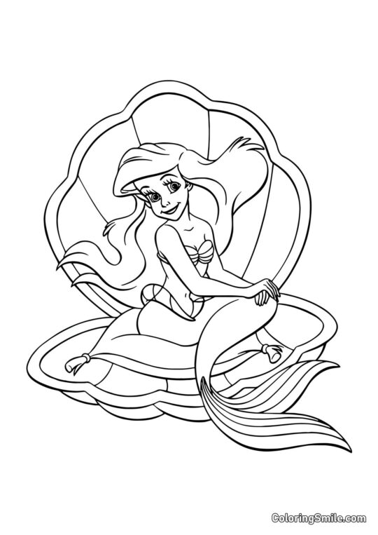 Русалка в черепашці Русалка в черепашці - Розмальовка