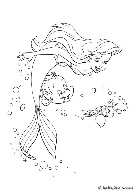 Русалка, Себастьян і Фландер Русалка, Себастьян і Фландер - Розмальовка