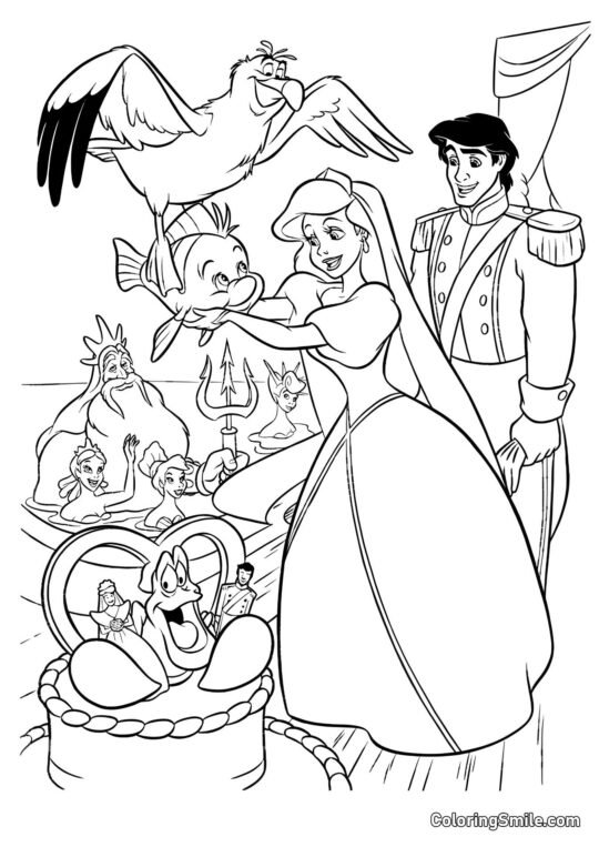 Русалка Аріель Русалка Аріель - Розмальовка