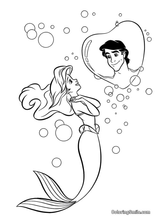 Русалка і принц Русалка і принц - Розмальовка