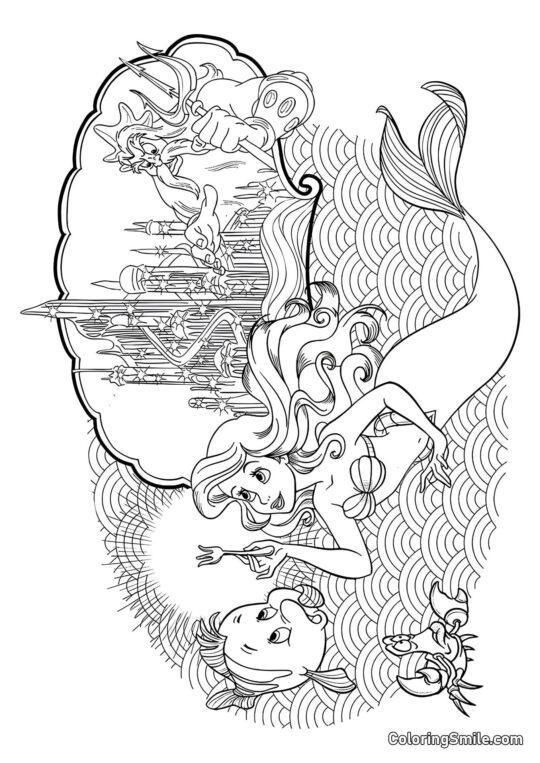 Аріель у підводному королівстві Аріель у підводному королівстві - Розмальовка