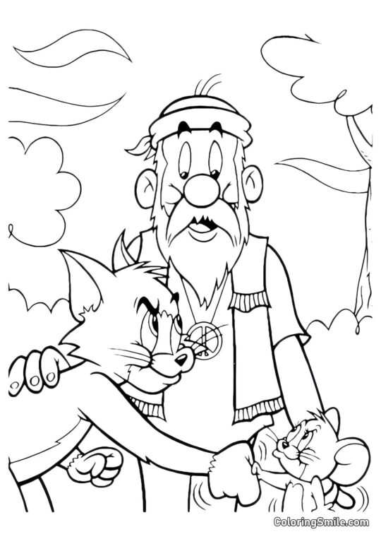 Том і Джеррі миряться - Розмальовка