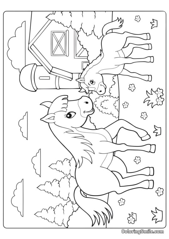 Мама-кішка і її дитя Мама-кішка і її дитя - Розмальовка