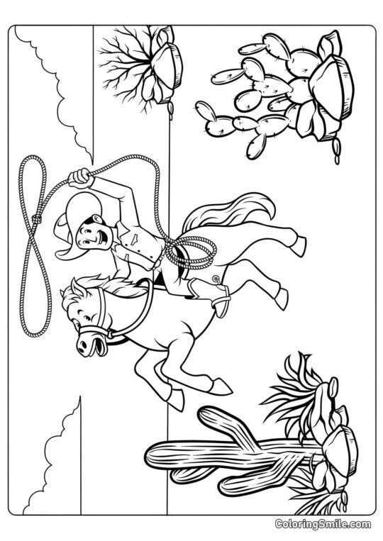 Ковбой на коні Ковбой на коні - Розмальовка