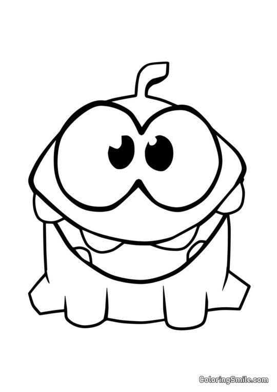 Ом Ном з великою усмішкою - Розмальовка