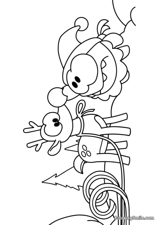 Ом Ном і олені Санти - Розмальовка