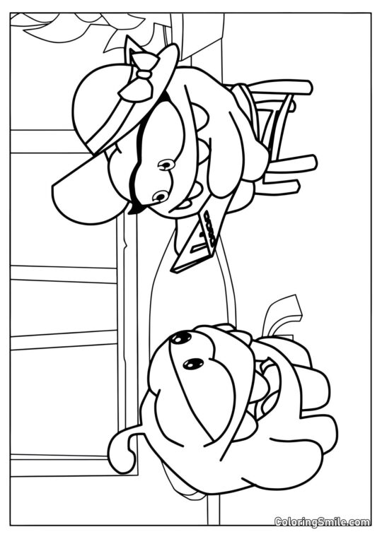 Ом Ном офіціант - Розмальовка