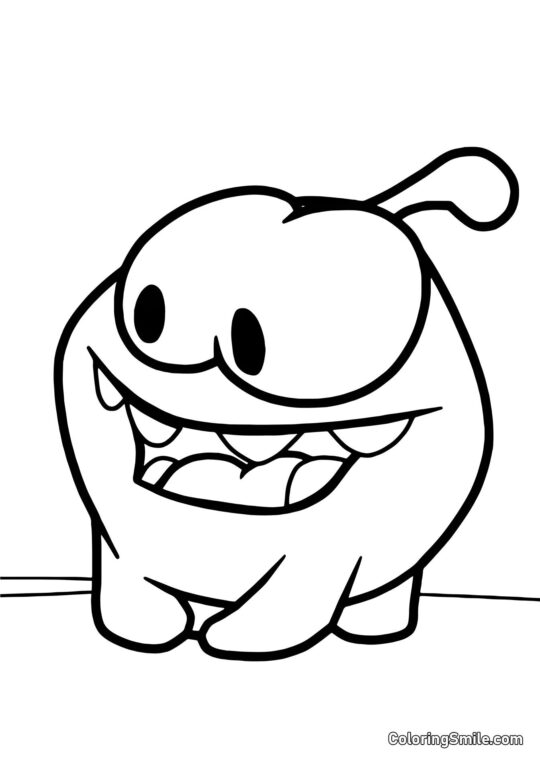 Ом Ном з відкритим ротом - Розмальовка