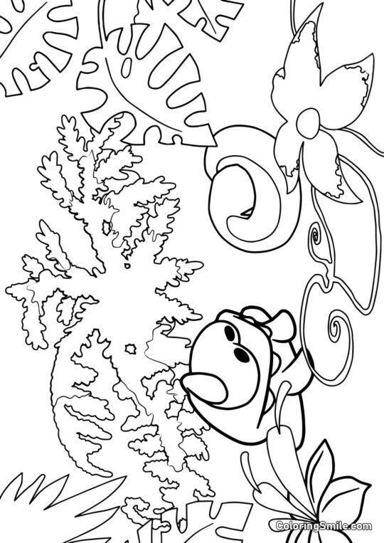 Ом Ном в джунглях - Розмальовка