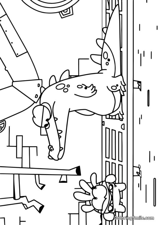 Супер Ном і крокодил - Розмальовка