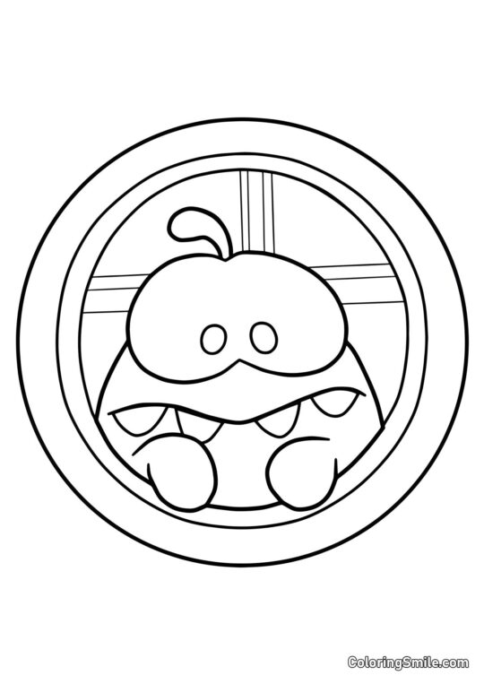 Ом Ном в ілюмінаторі - Розмальовка