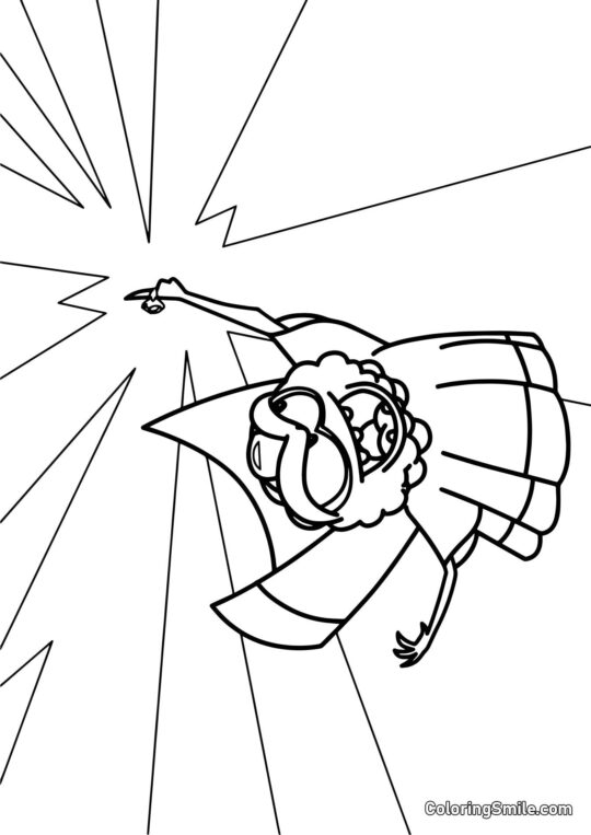 Чарівник-павук з Ом Ном - Розмальовка