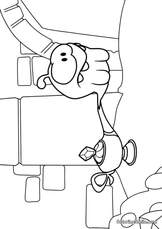 Ом Ном і магічна лампа - Розмальовка