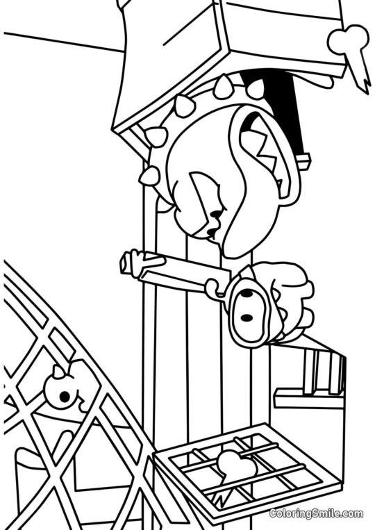 Ом Ном і злий акула - Розмальовка