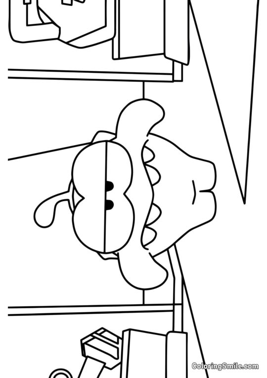 Ом Ном у спортзалі - Розмальовка