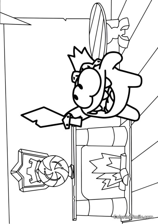 Король Ом Ном з мечем - Розмальовка