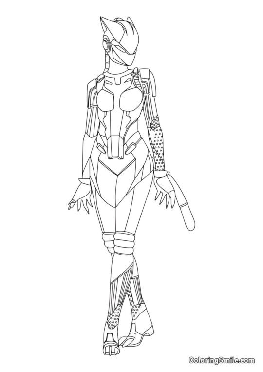 Фортнайт Неоновий Рись - Розмальовка