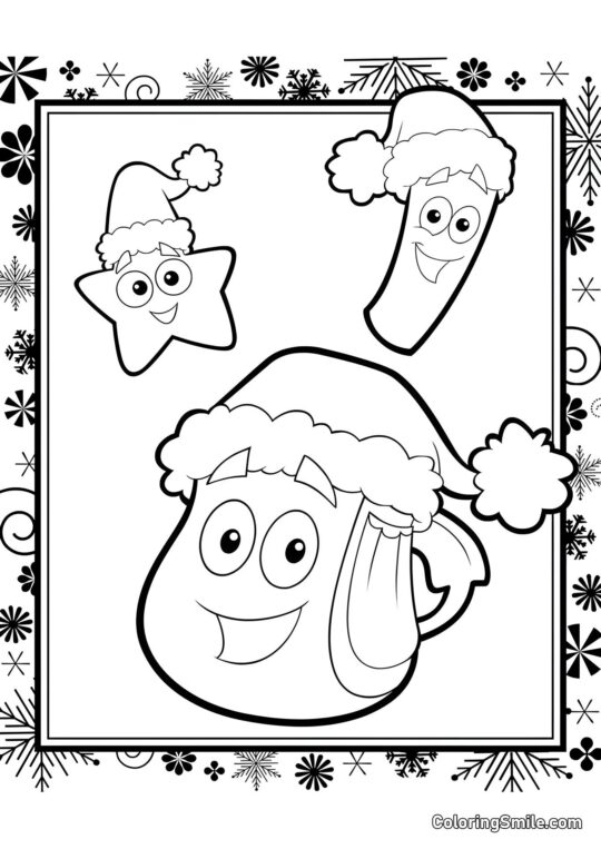 Рюкзак Дори на Новий рік - Розмальовка