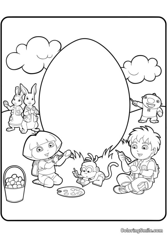 Дора-дослідниця і Великдень - Розмальовка