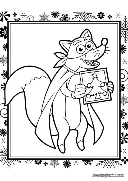 Білка і Новий рік - Розмальовка