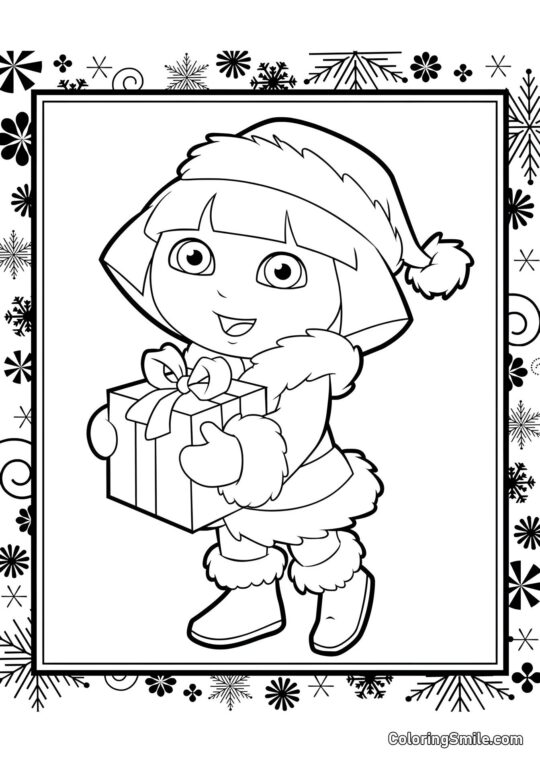 Дора-дослідниця і Новий рік - Розмальовка