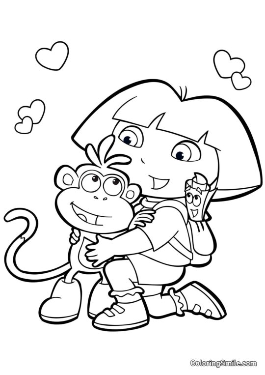 Дора Маркес, Рюкзак і Бутс - Розмальовка