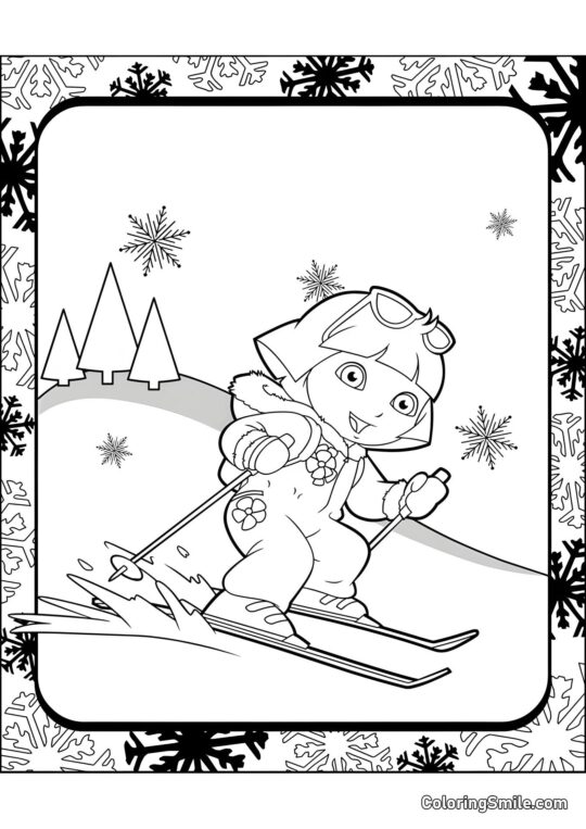Дора на лижах - Розмальовка