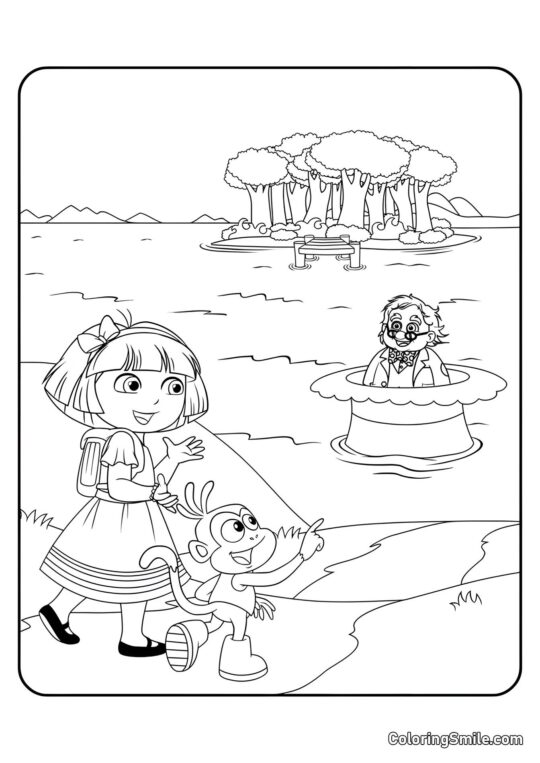 Дора і Чарівник країни чудес - Розмальовка
