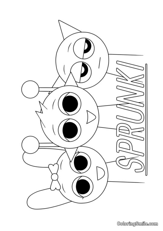 Спрункі Пінкі, Саймон і Сірий Спрункі Пінкі, Саймон і Сірий - Розмальовка