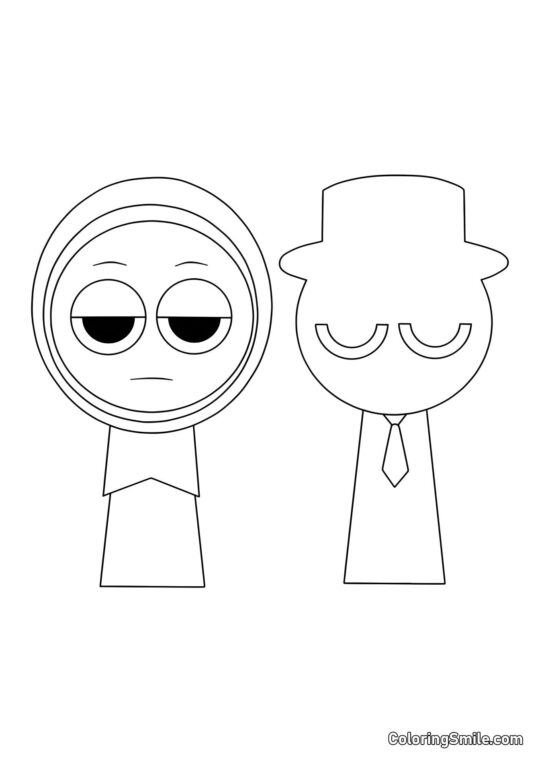 Спрункі Джевін і Чорний Спрункі Джевін і Чорний - Розмальовка