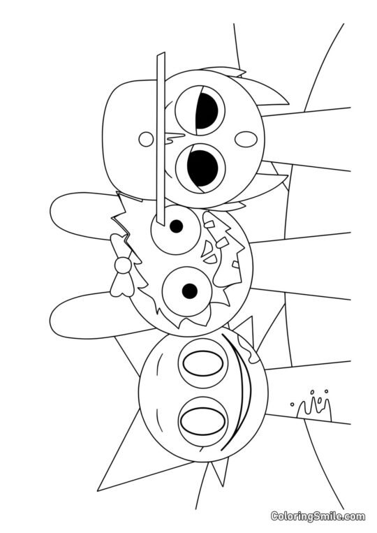 Жахливі Спрункі Венда, Пінкі та Таннер Жахливі Спрункі Венда, Пінкі та Таннер - Розмальовка