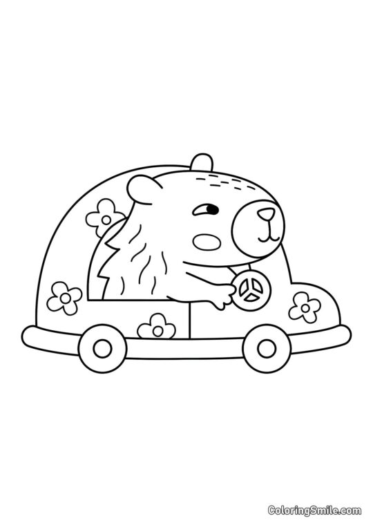 Капібара-пацифіст - Розмальовка