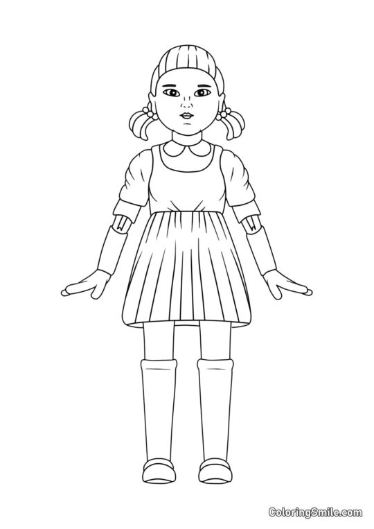 Лялька з Гри в кальмара - Розмальовка