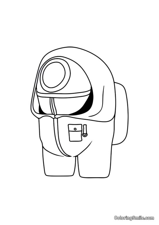 Among Us в стилі Гри в кальмара - Розмальовка