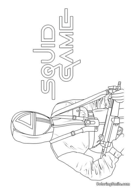 Солдат з рушницею з Гри в кальмара - Розмальовка