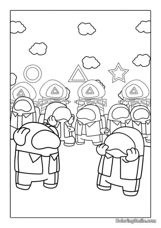 Among Us на Грі в кальмара - Розмальовка