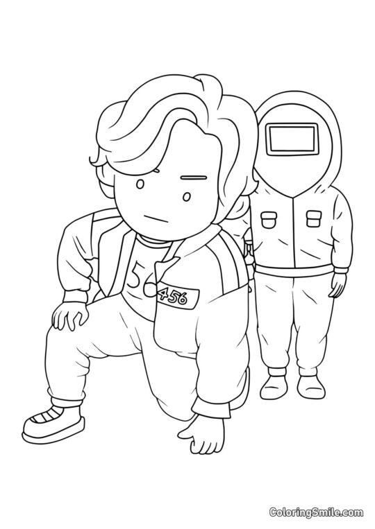 Гравець 456 з Гри в кальмара - Розмальовка