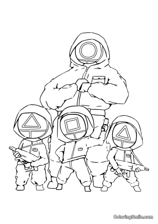 Працівники Гри в кальмара - Розмальовка