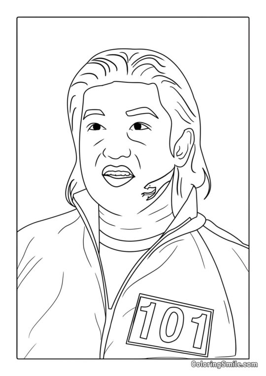 Гравець 101 з Гри в кальмара - Розмальовка