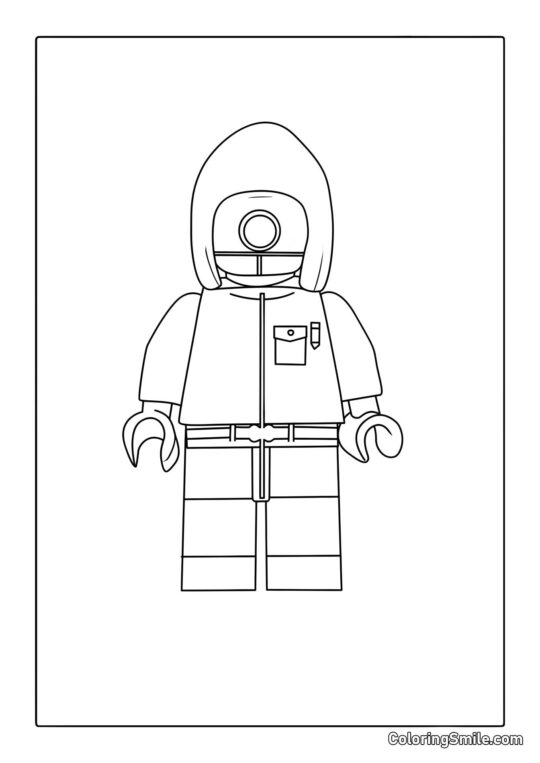 Охоронець з Гри в кальмара в стилі Lego - Розмальовка