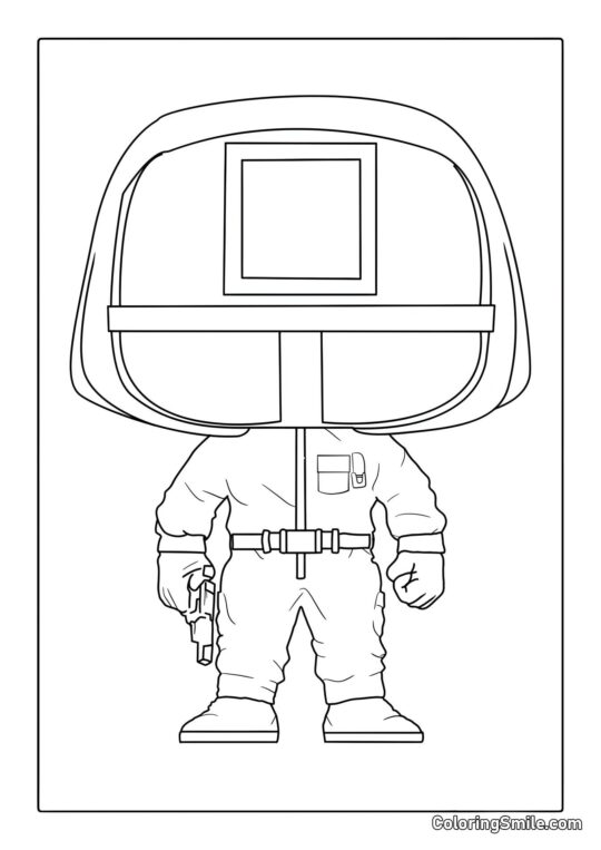 Чібі Охоронець з Гри в кальмара - Розмальовка