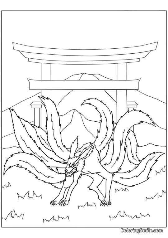 Курома з дев’ятьма хвостами - Розмальовка