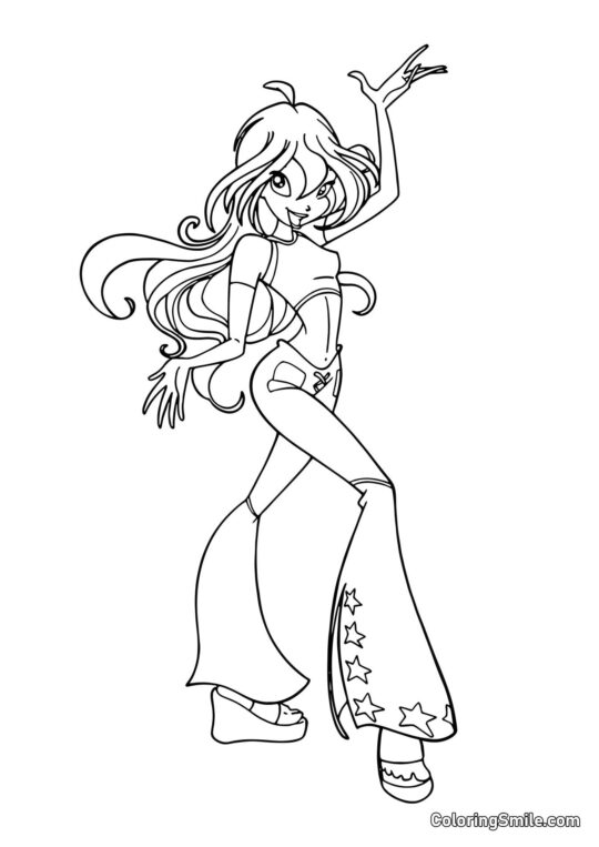 Блум у своїх улюблених джинсах - Розмальовка