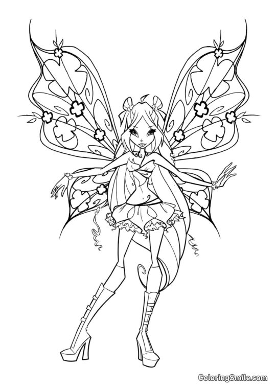 Прекрасна фея Флора - Розмальовка
