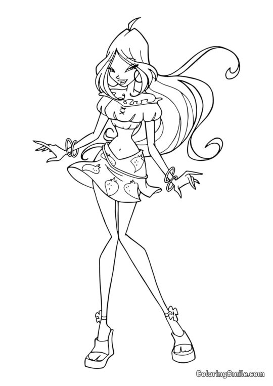 Флора задоволена собою - Розмальовка