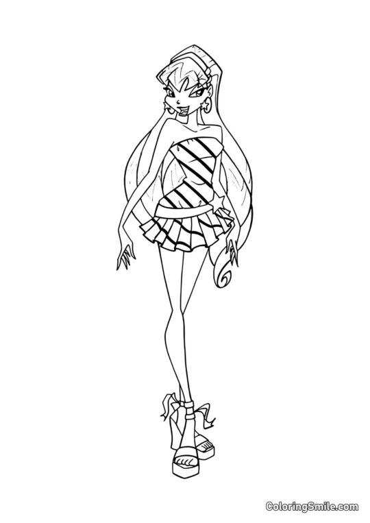 Стелла в маленькій сукні - Розмальовка